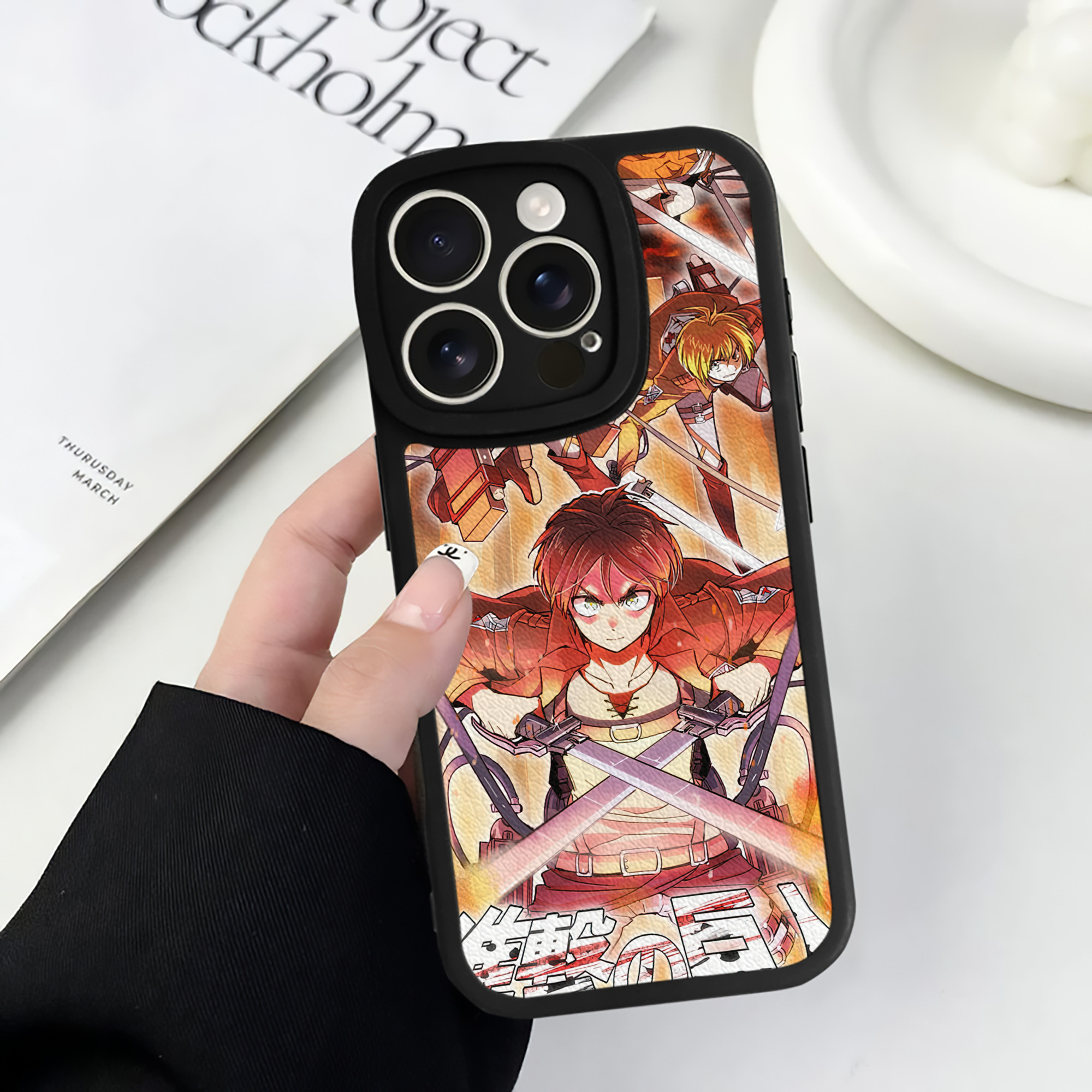 （画像用） 進撃の巨人 Attack on Titan 【iPhone 16シリーズ対応】シリコンスマホケース（レザー調） 材質：シリコン
